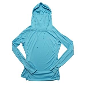 IUGA Sun Protection Hoodie Women Large Blue UPF 50+ Face Cover Thumbholes